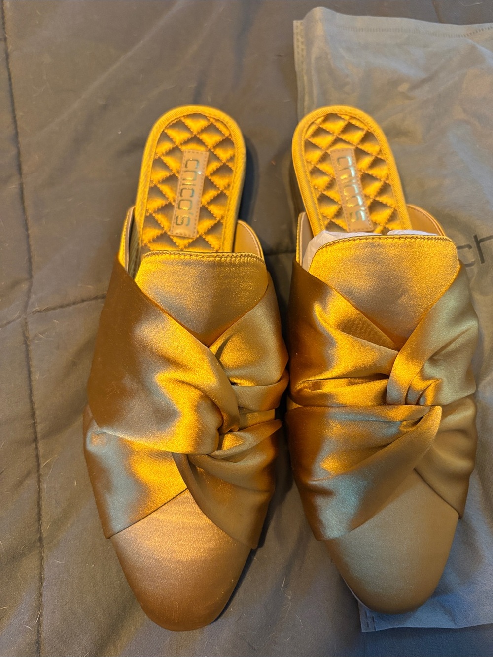 Chico's Satin Knot Mule - Gold